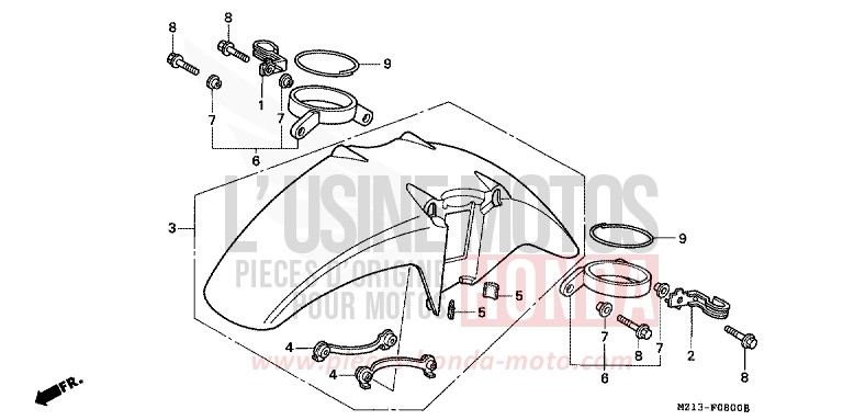 KOTFLUEGEL, VORNE von CB1000F "Big One" MUTE BLACK METALLIC (NH359) von 1995